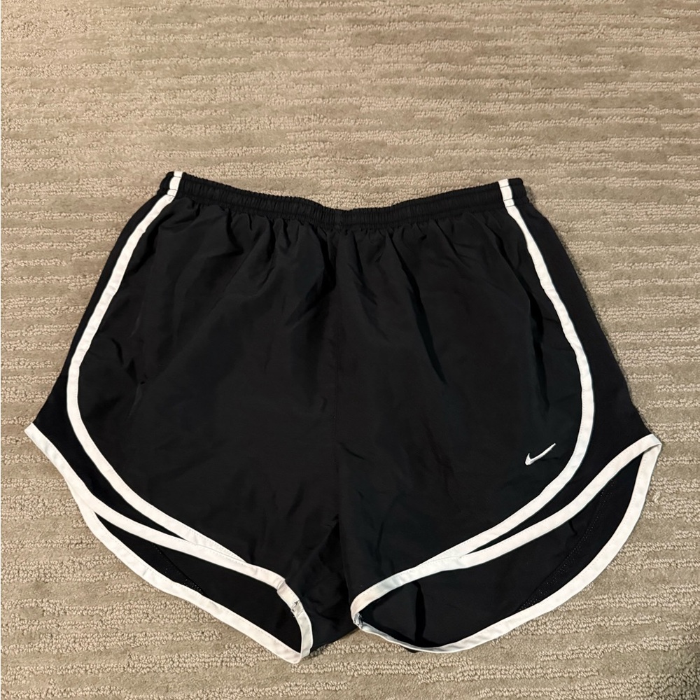Nike Women’s Black Athletic Shorts with White Piping
